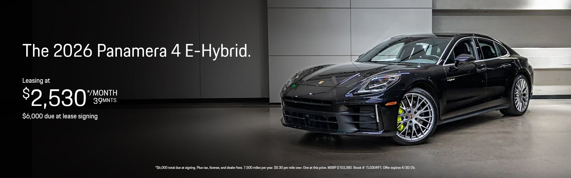 2026 Panamera 4 E-Hybrid Lease Banner