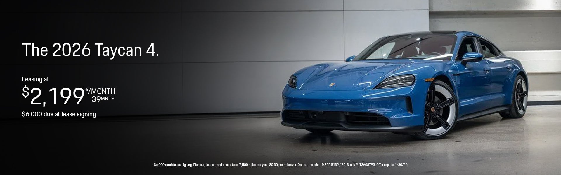 2026 Taycan 4 Lease Banner