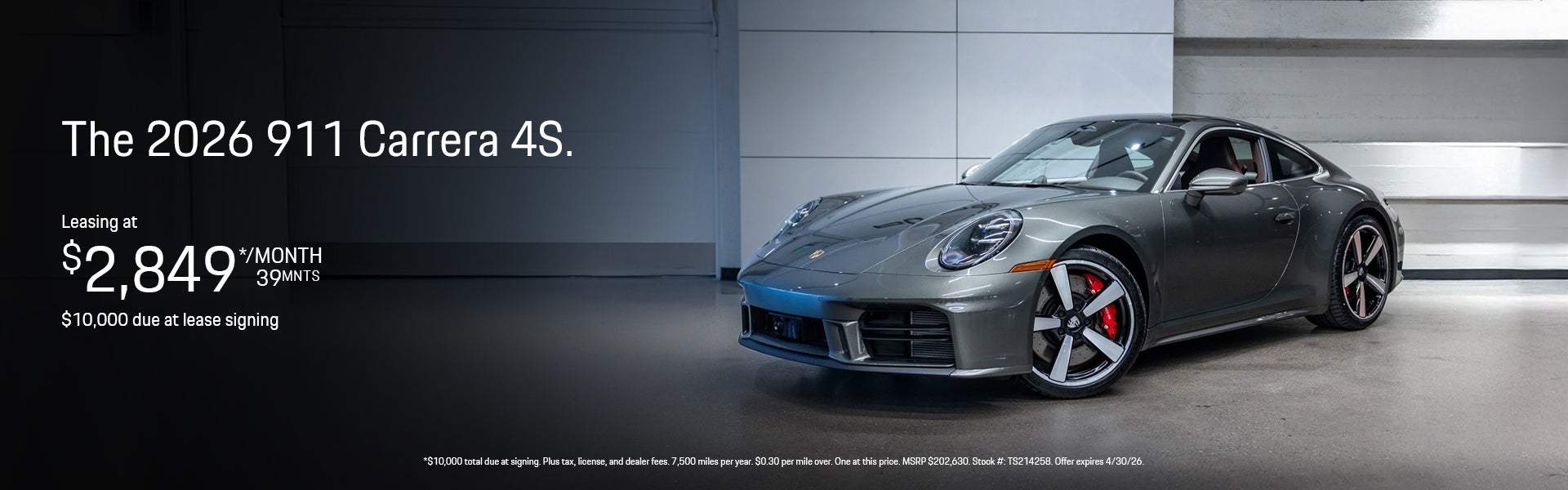 2026 911 Carrera 4S Lease Banner