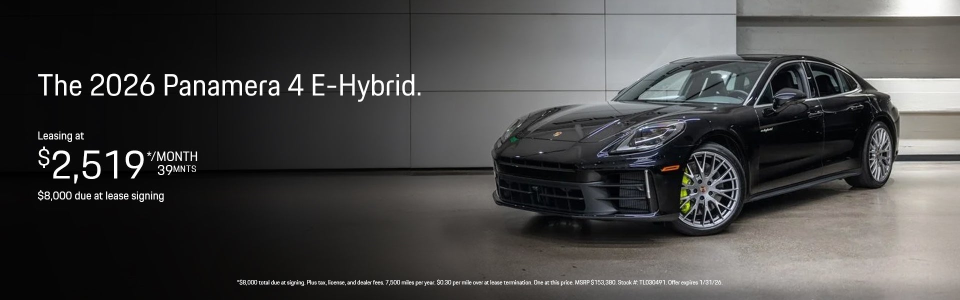 2026 Panamera 4 E-Hybrid Lease Special Banner