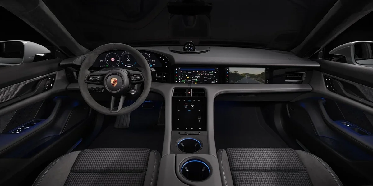 Porsche San Francisco 2025 Taycan instruments and controls